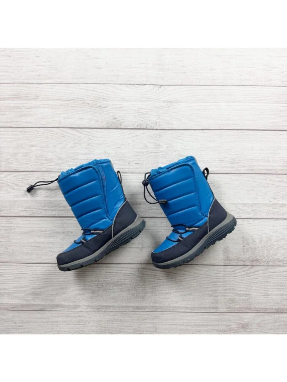 Lands End Toddler Snow Boots Blue Black Waterproof Adjustable Fit 13